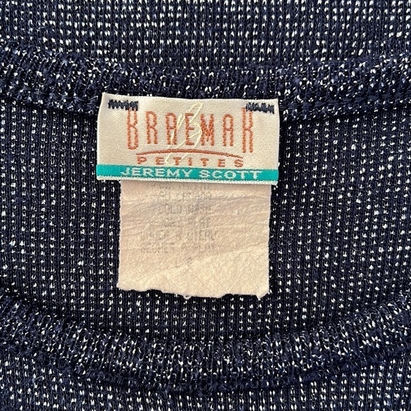 VINTAGE Braemar Jeremy Scott Navy Sparkly Top - Picture 4 of 5